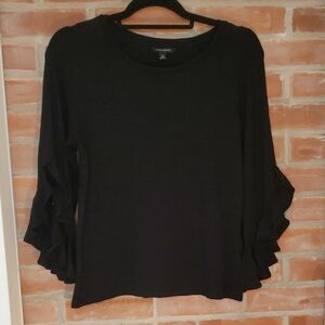 Banana Republic Black  Ruffle-Sleeve Top